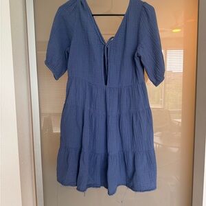 Aerie Blue Tiered Dress
